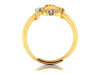 Ring 3D print model gold with diamonds and rubies 3D print model