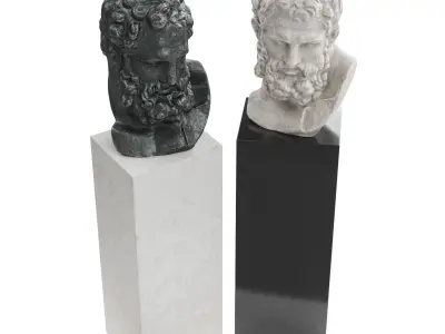 Hercules head bust Low-poly 3D model