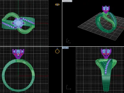 Solitaire Ring 37 3D print model