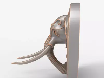 Elephant Head Ornate Relief Model for CNC Router 3D Printing 3D print model