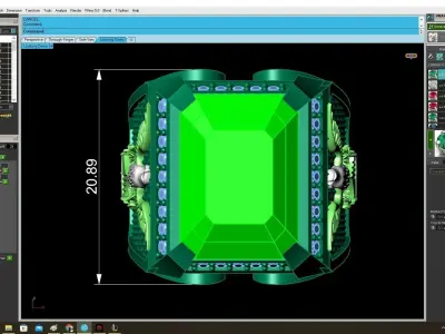 Luxury Emerald Cut Stone Men Ring 3D Jewelry Model  4008 3D print model