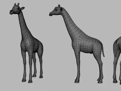 Giraffe Basemesh Low-poly 3D model