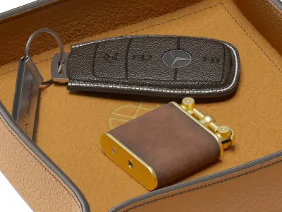 Leather Desk Accessories 3D model