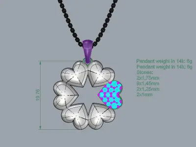 HEART PENDANT LOVE SIGN - Diamond Valentines Day Gift 3D print model