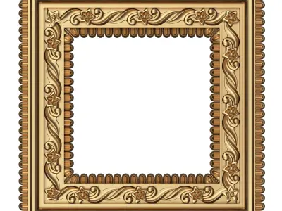 Classic Frame and Mirror 086 Low-poly 3D model