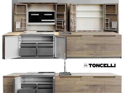 AVE Toncelli Essence Kitchen and Miele 3D model