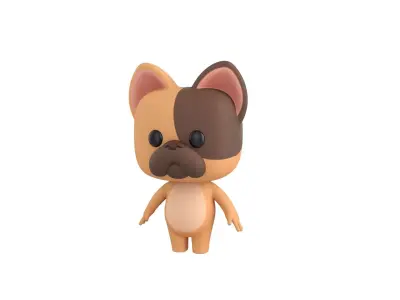 Cartoon French Bulldog 3D model