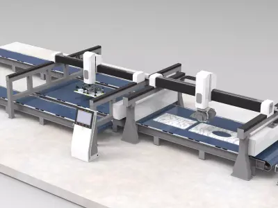 Industrial 5-Axis CNC Bridge Router 3D model