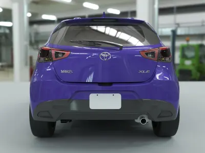 2020 Toyota Yaris XLE 3D Model Animation Rig Low-poly 3D model