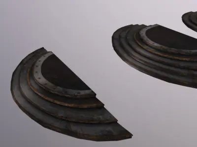 Stairs Art Nouveau Low-poly 3D model