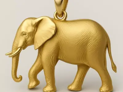 Elephant Pendant 3D Model 3D print model