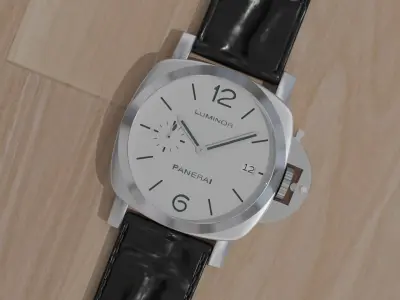 Panerai luminor Quranta swiss watch sliver 3D model