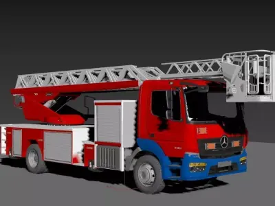 fire engine Mercedes Atego 3D model