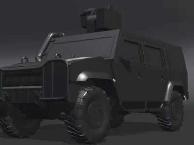  Light armored vehicle Iveco LMV Low-poly 3D model
