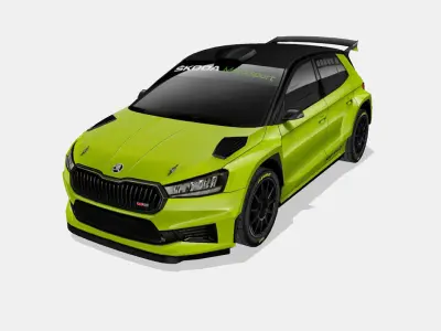 Skoda Fabia RS Rally2 2023 Low-poly 3D model