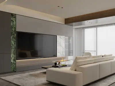 Modern livingroom 3D model purchase