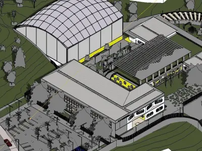 School and Kindergarten compelete revit project 3D model
