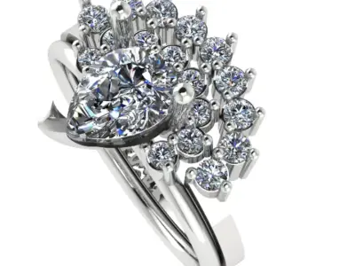 3dm and 3 Stl files 3dm twins ring 3D print model