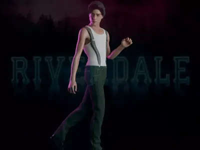 Game Ready Low Poly Rigged Character Jughead Low-poly 3D model