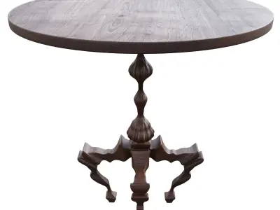 Round decorative table for the interior Low-poly 3D model