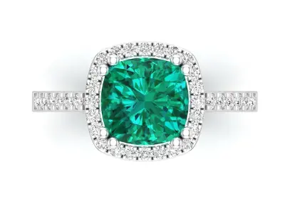AV 633 Diamond Bridal Halo Engagement Ring 3D print model