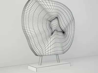 Wooden Decoration on Stand 3D model