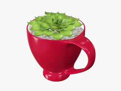 Plant in cup decorative 3D model