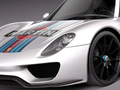 Porsche 918 Spyder Martini 2013 3D model
