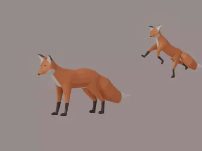 Low Poly Fox Low-poly 3D model order