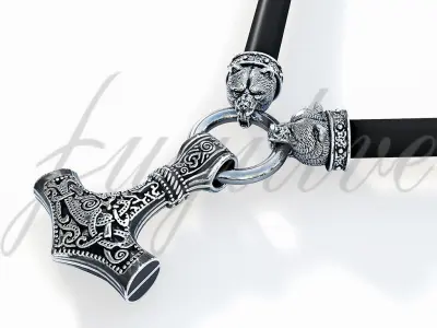 bear head decorative cord ends  3D print model