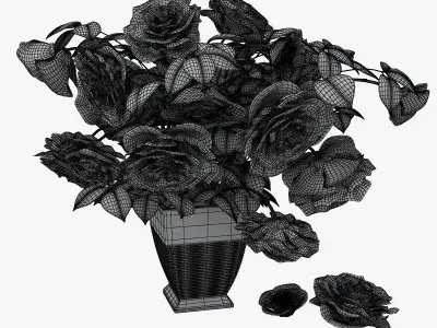 Pink Roses 3D model