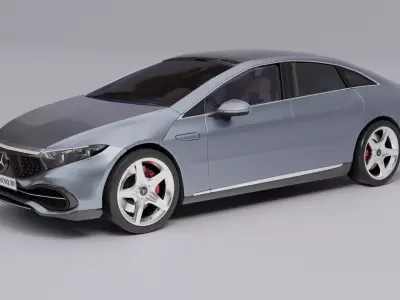 Mercedes Benz EQS 2021  Low-poly 3D model