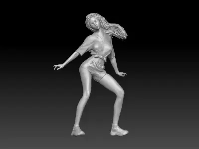 korean baseball cheerleader girl 3 3D print model