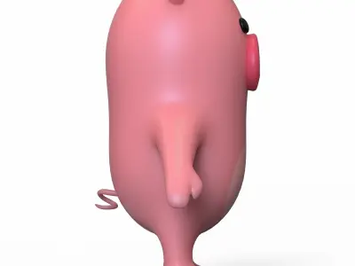cartoon animals pack rigged Low-poly 3D model