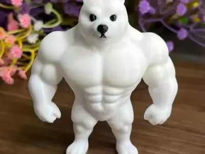 Swole body muscle dog sculpture design decoration 3D print model