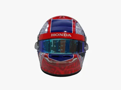 Gasly helmet 2020 Low-poly 3D model