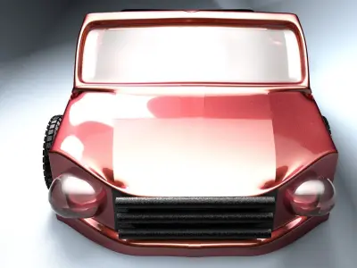 Game Car 3D model one Low-poly 3D model