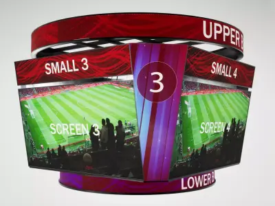 Jumbotron scoreboard hexagon Low-poly 3D model