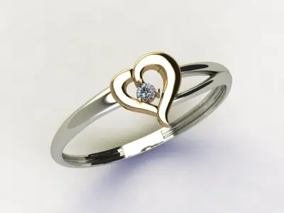 Heart ring 12 3D print model