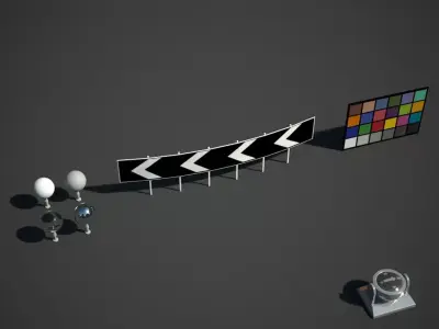 Roundabout Sign Low-poly 3D model