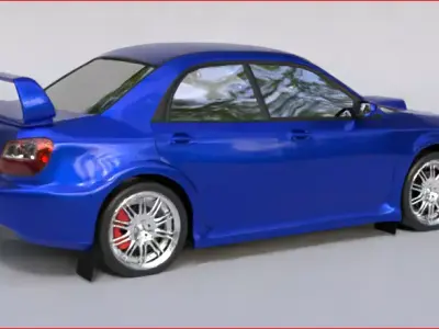 Subaru Rally Car Low-poly 3D model
