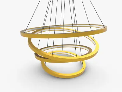 Golden Circles Chandelier 3D model