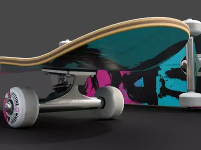 Skateboard - realistic and game-ready Low-poly 3D model