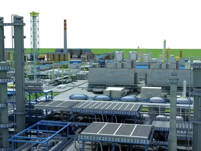 Chemical Factory Scene 3D model 3D model