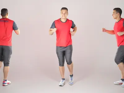 Young sportsman jogging 195 Low-poly 3D model