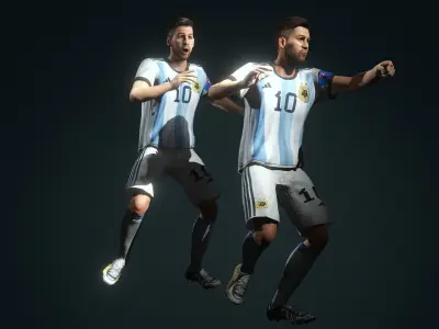 Lionel Messi  High quality character full Rigged and Animated  3D model