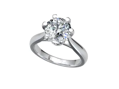  Engagement Ring Hybrid CAD Model STL File Format - CC104  3D print model