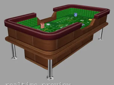 Craps Table Low Poly Low-poly 3D model