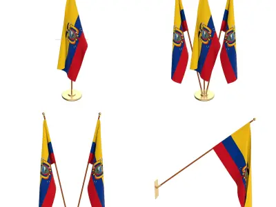 Ecuador Flag Pack 3D model