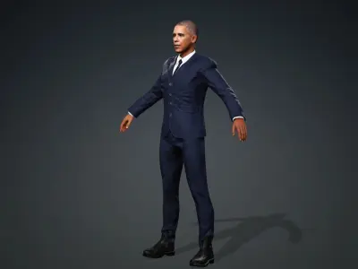 A dance model strikingly similar to US President Obama 3D model